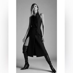 Zara Black Backless Halter Dress